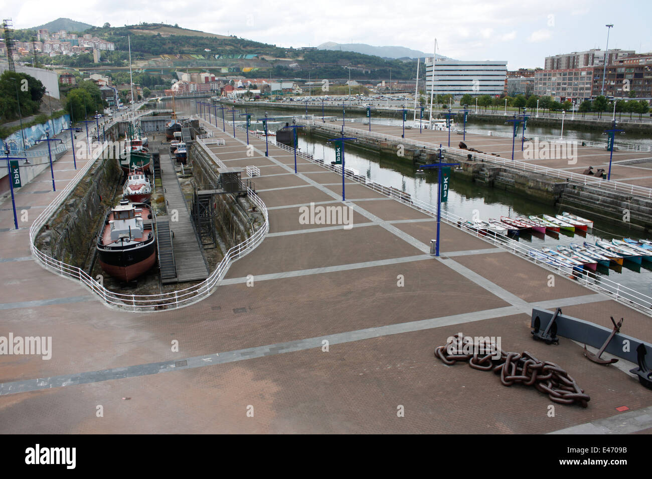 Dock, Bilbao, Bilbo, Biscaye, Basque Country, Spain. Stock Photo