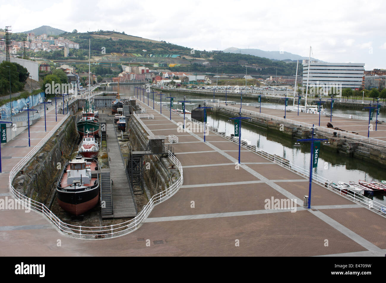 Dock, Bilbao, Bilbo, Biscaye, Basque Country, Spain. Stock Photo
