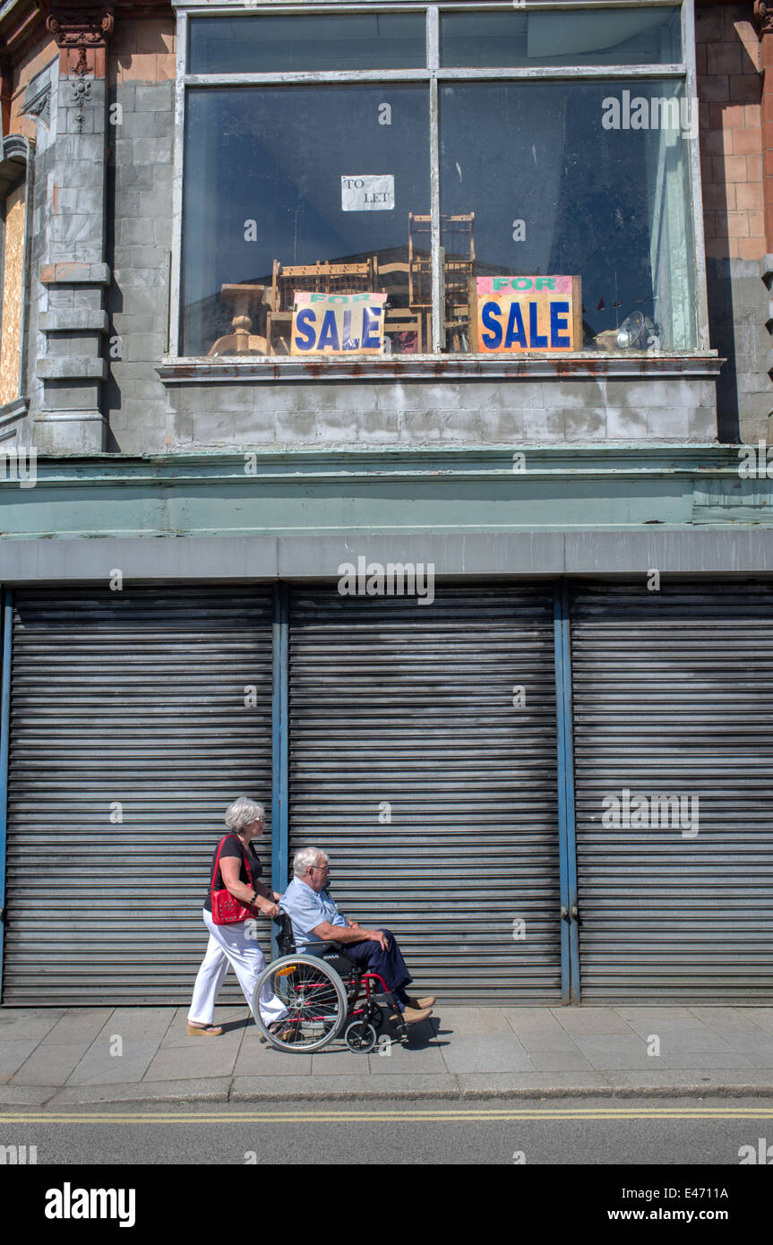 A retired couple in Camborne Cornwall Stock Photo
