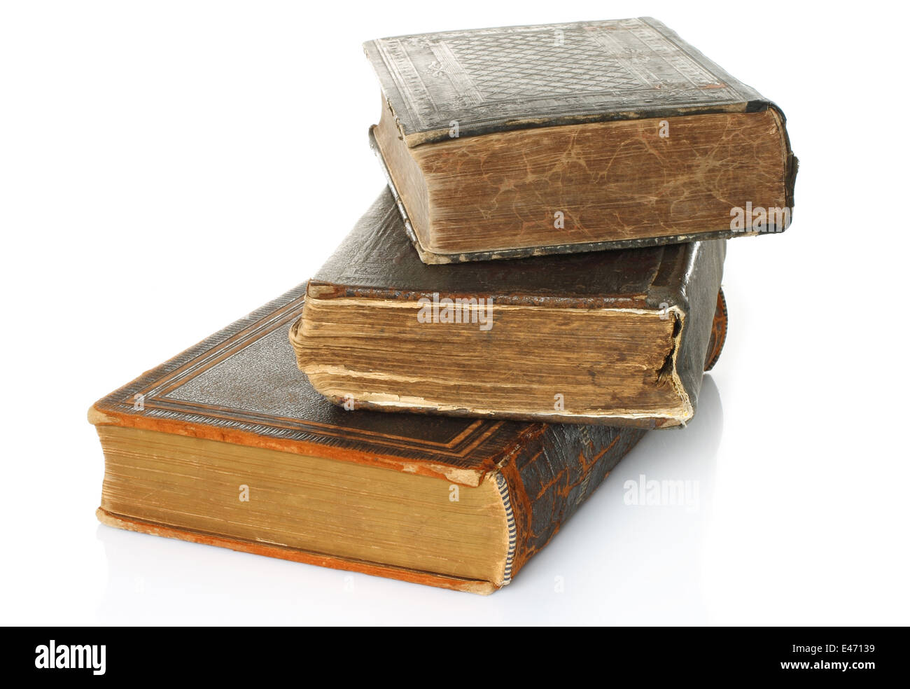 Old books on white background Stock Photo - Alamy