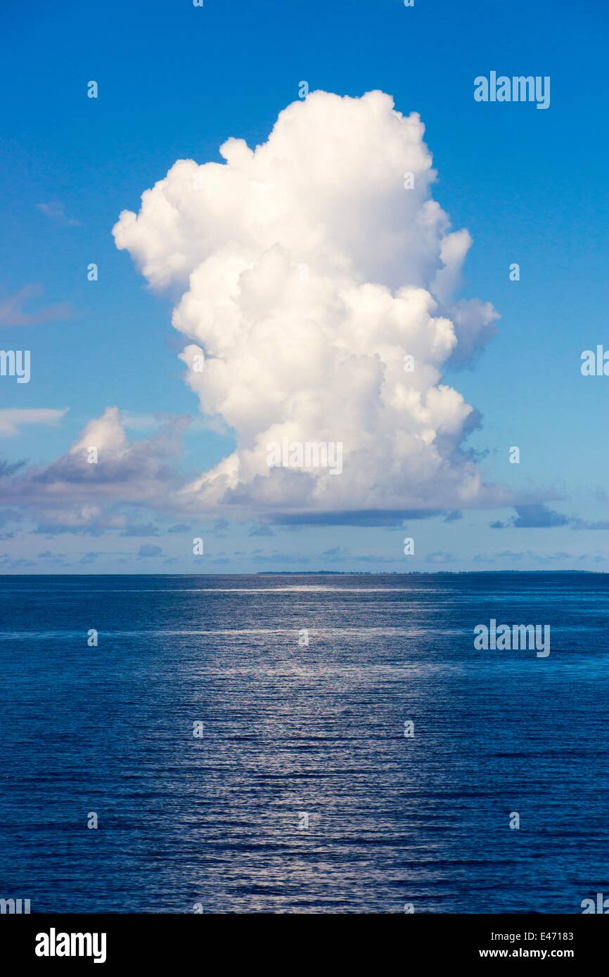 Cumulus cloud over the sea, Palau, Oceania April 2014 Stock Photo