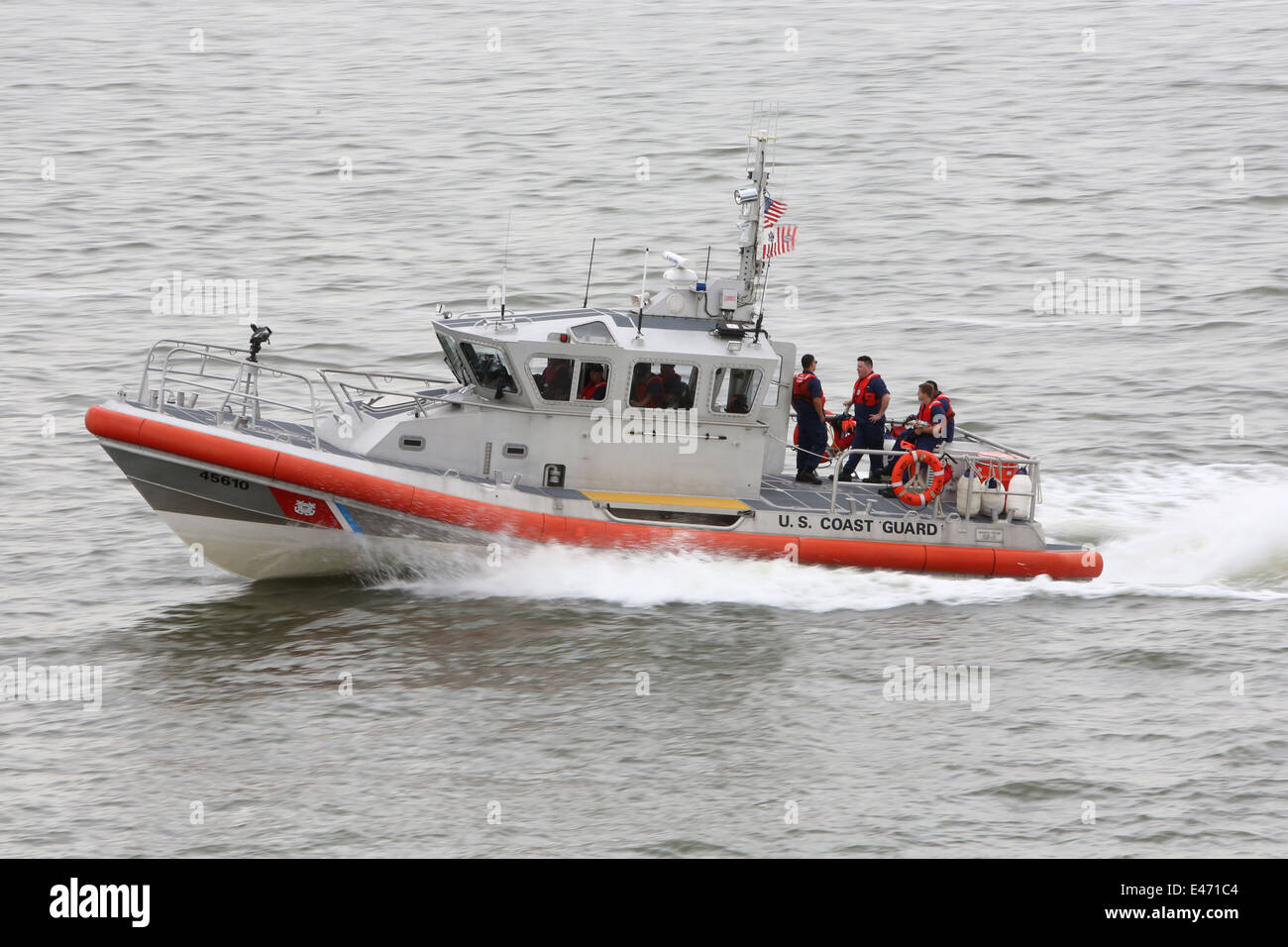 New York, USA, the Coastguard boat Stock Photo