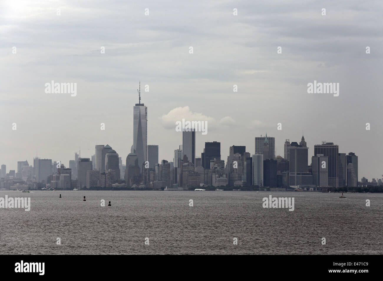 New York, USA Skyline of Manhattan along the Hudson River Stock Photo
