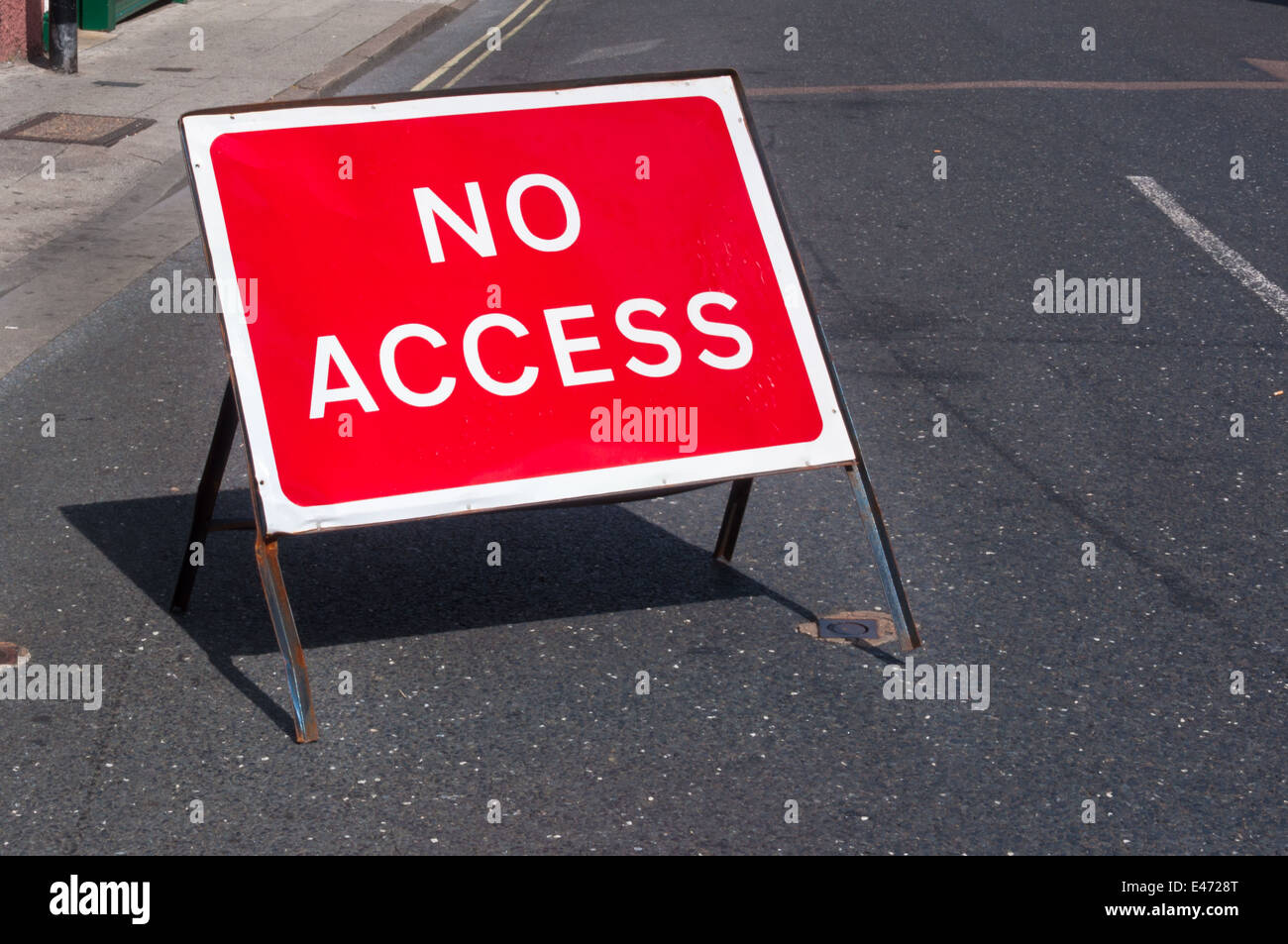 No access road sign for motorists Stock Photo
