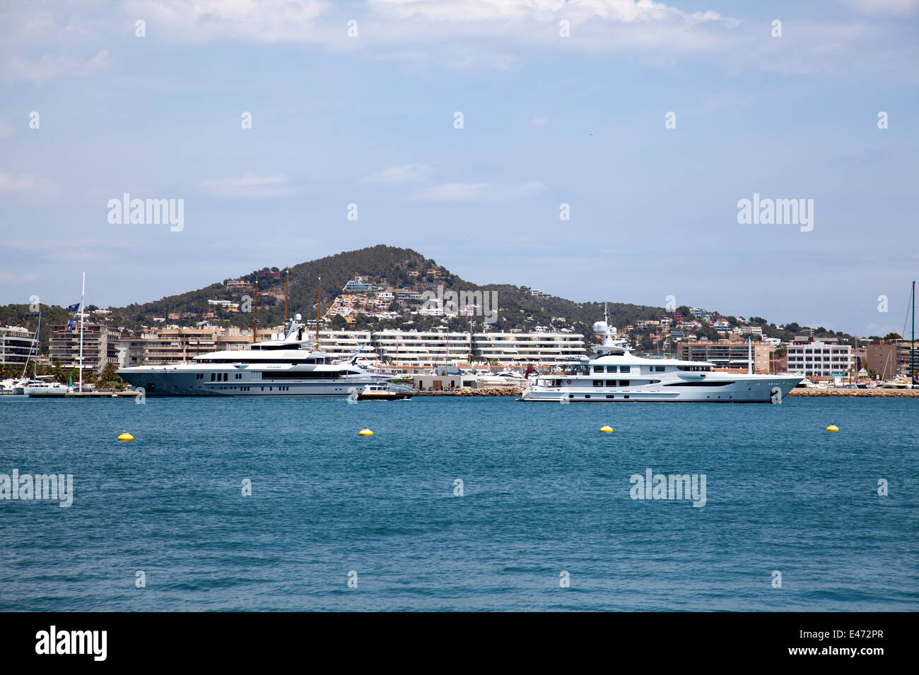 Harbour with Yachts in Ibiza Old Town - Ibiza - Spain Stock Photo