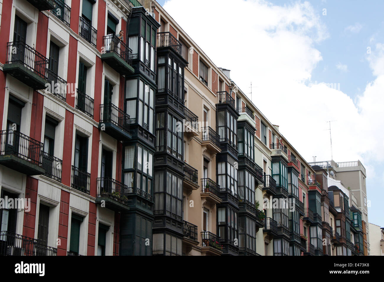 Buildings, Bilbao, Bilbo, Biscaye, Basque Country, Spain. Stock Photo