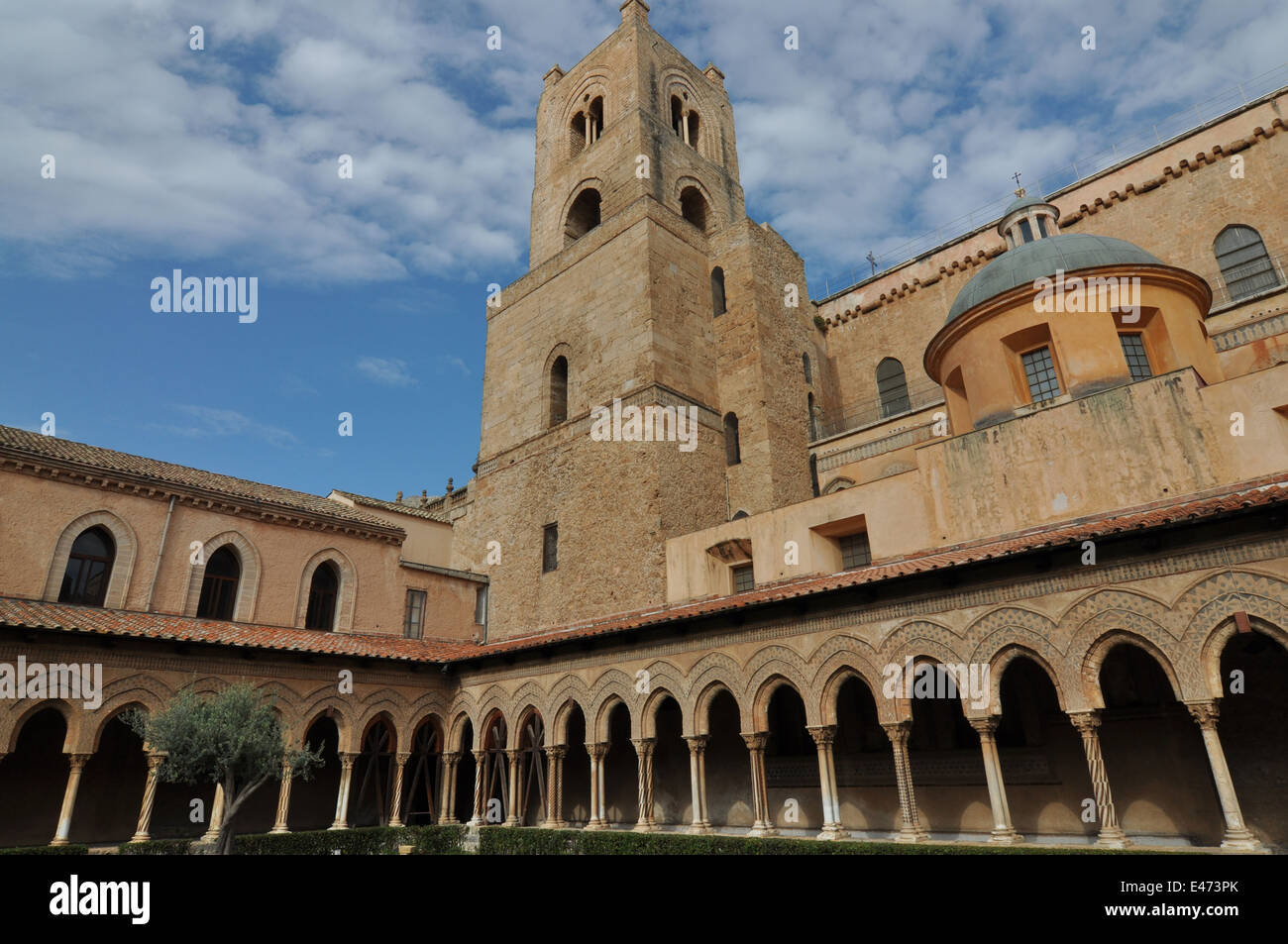 Monreale, cloister of the cathedral, Palermo, Sicily, Italy, Europe Stock Photo