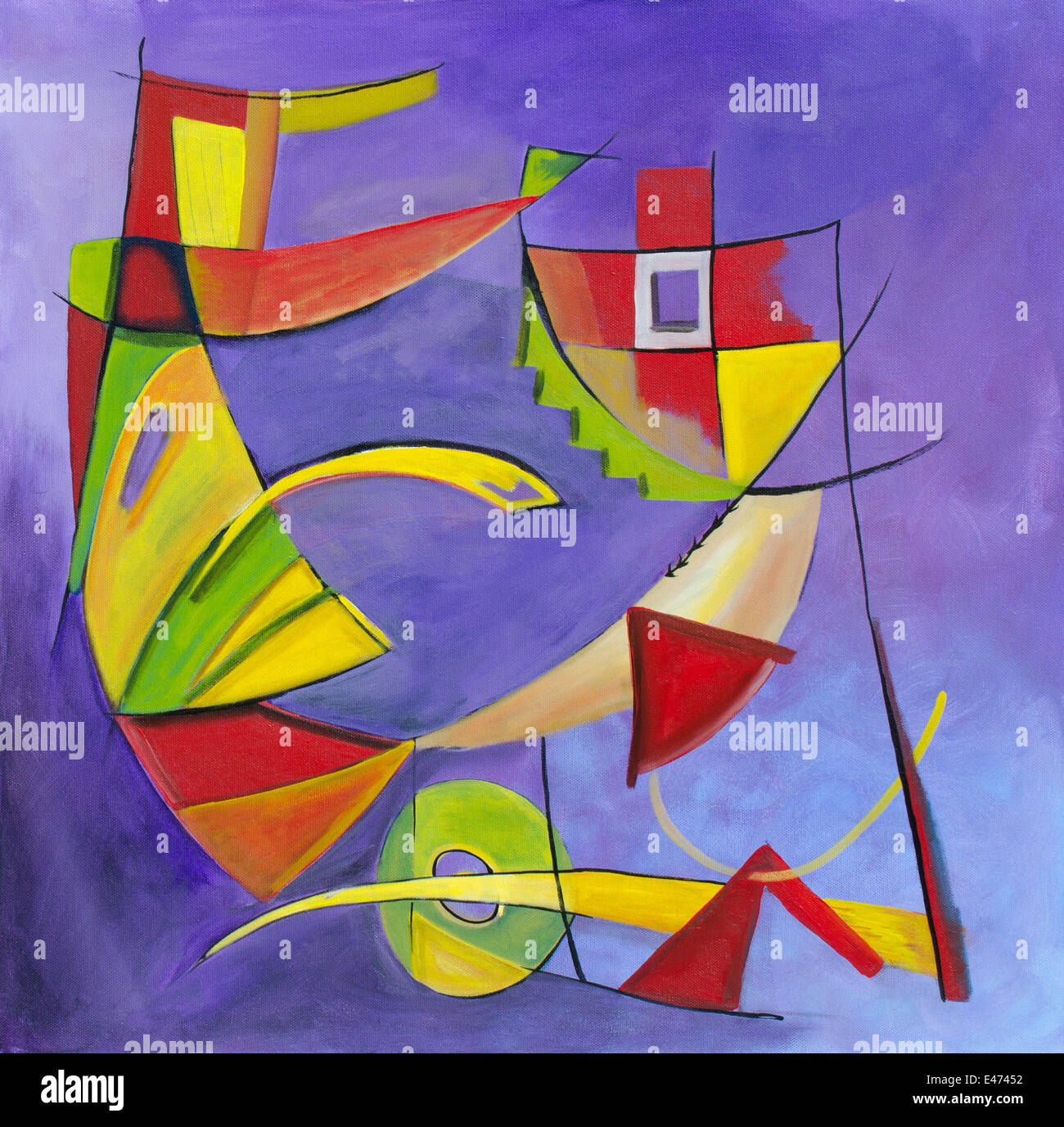 Abstract art, contemporary geometric painting. Geminal - acrylic on canvas Stock Photo