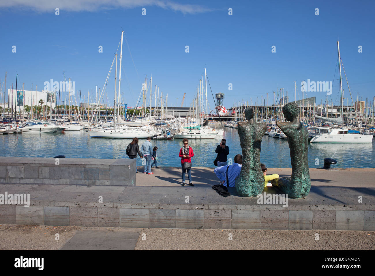 Port Vell marina waterfront in Barcelona, Catalonia, Spain. Stock Photo