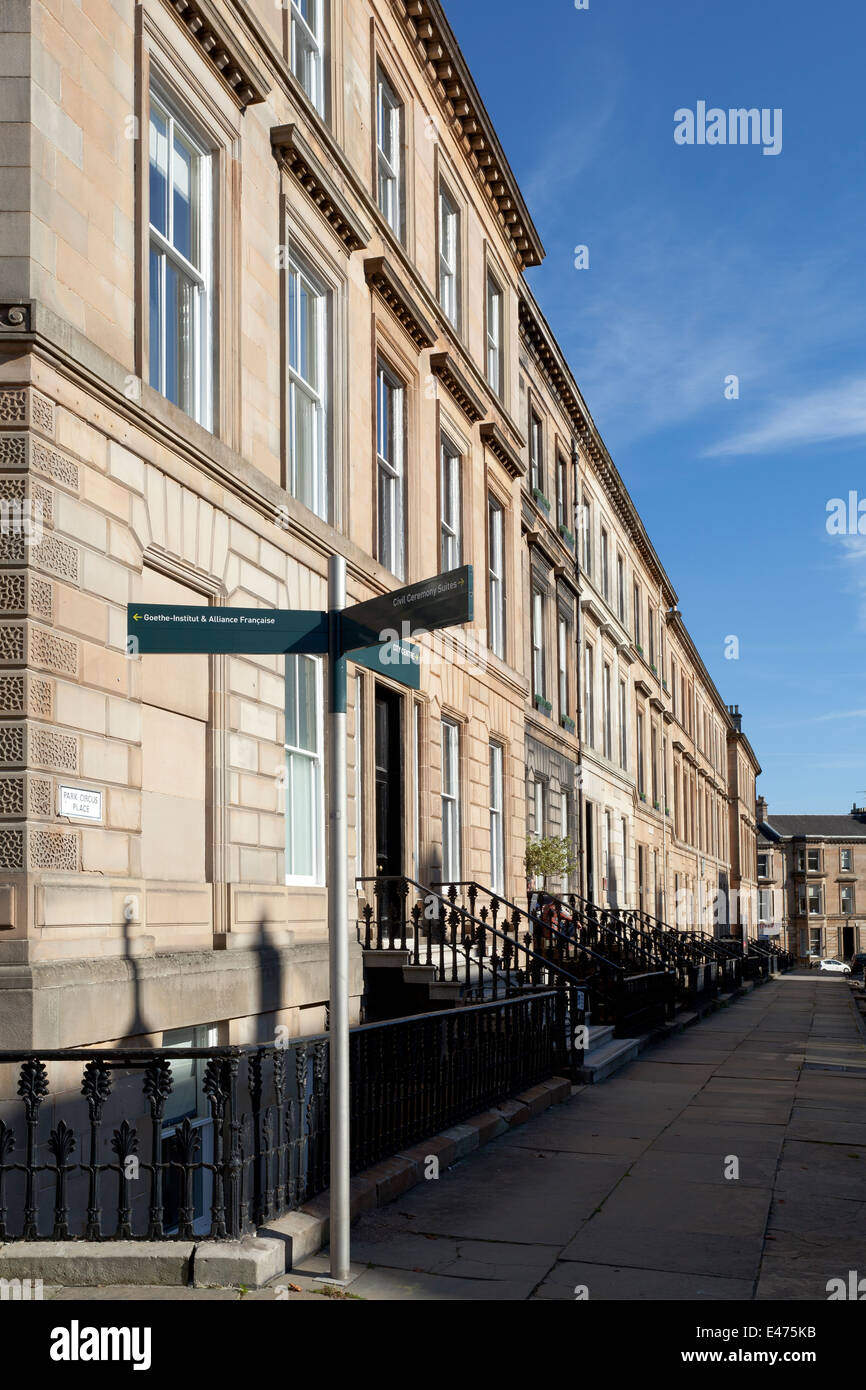 Elegant 19th century terrace in Glasgow's West End Stock Photo Alamy