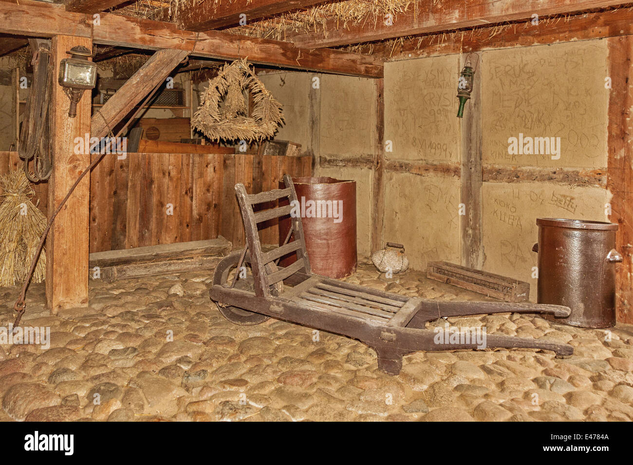 Wheelbarrow in Nadole openair museum, Poland Stock Photo Alamy