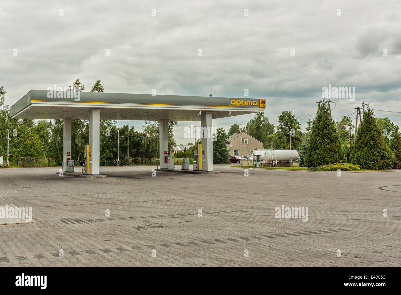 Lotos Optima petrol station, Poland Stock Photo