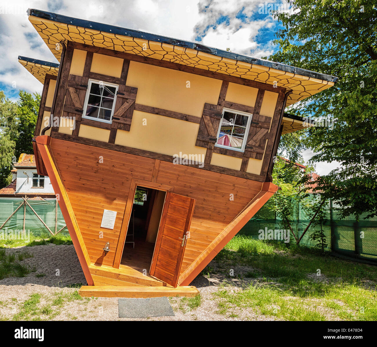 Upside-down house in fun park in Jastrzębia Góra, Poland Stock Photo
