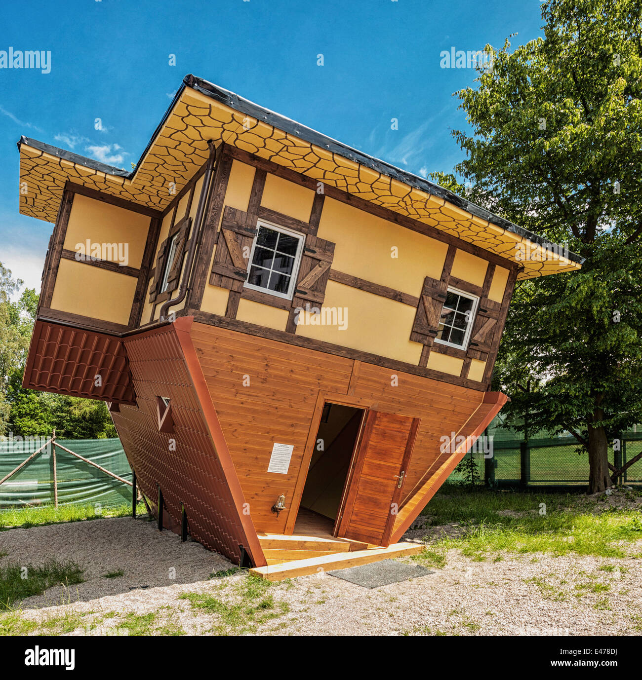 Upside Down House In Fun Park In Jastrzebia Gora Poland Stock