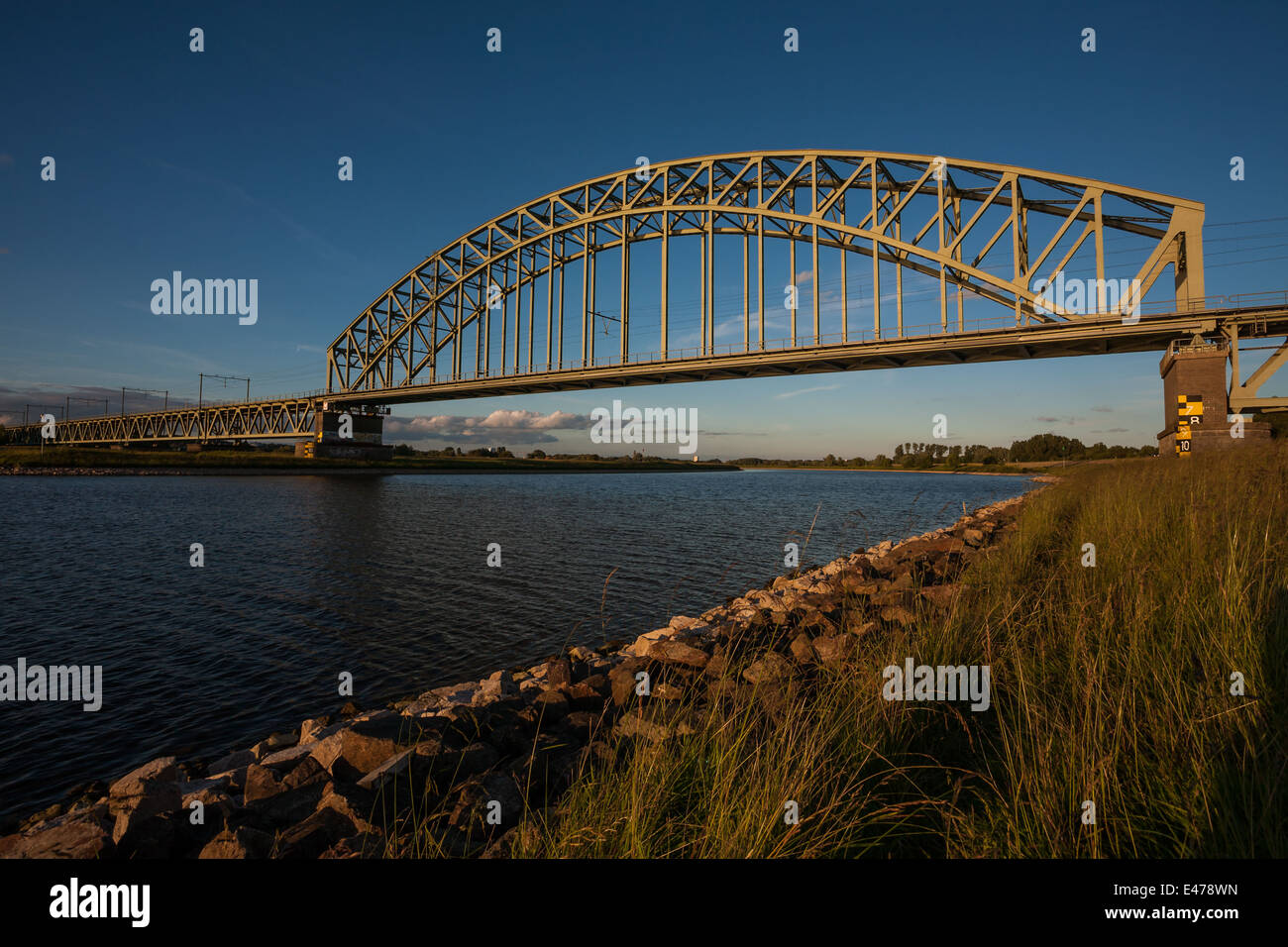Railway bridge over the Rhine in Arnhem, The Netherlands Stock Photo Alamy