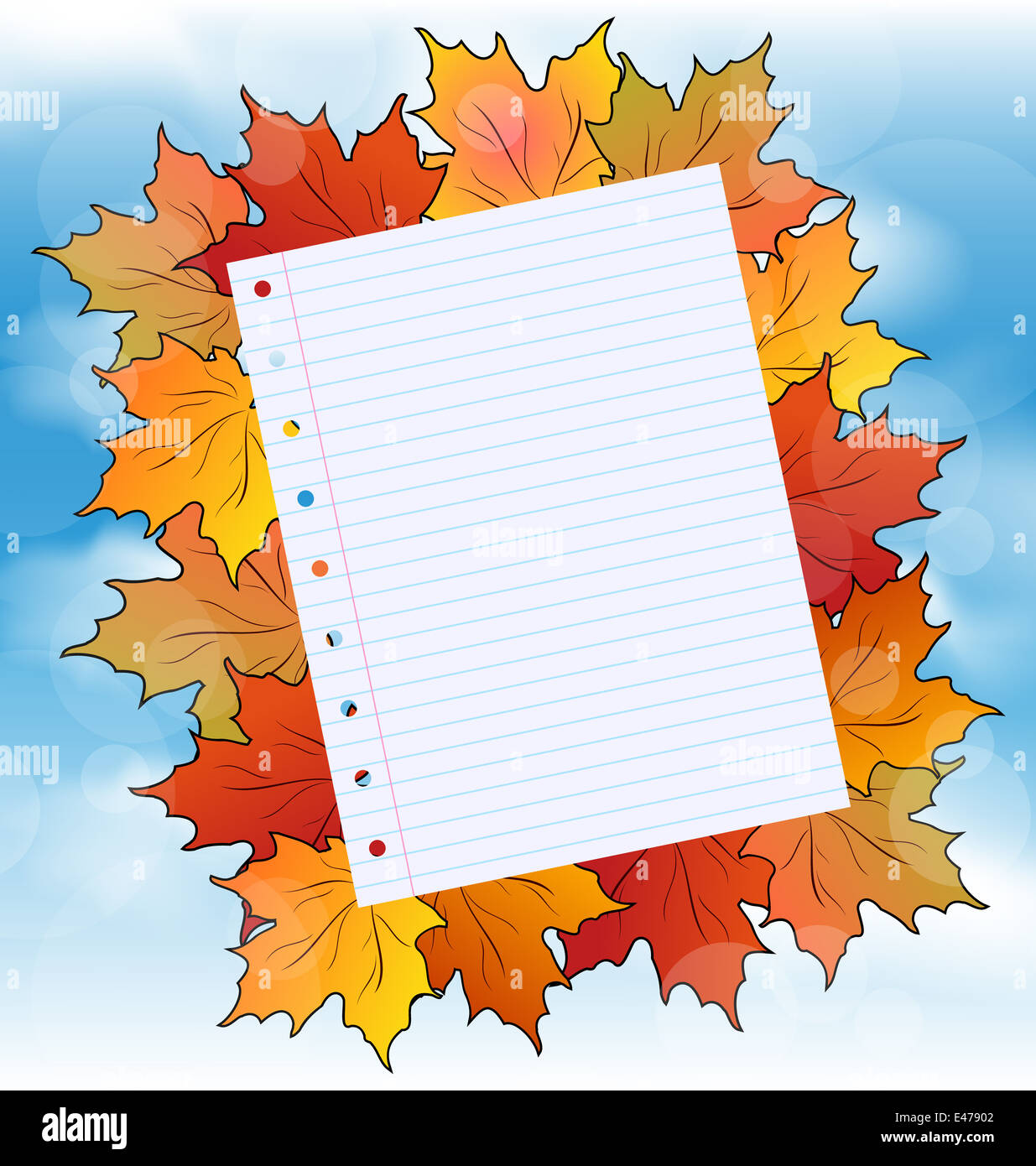 Illustration autumn leaves maple with copy space Stock Photo - Alamy