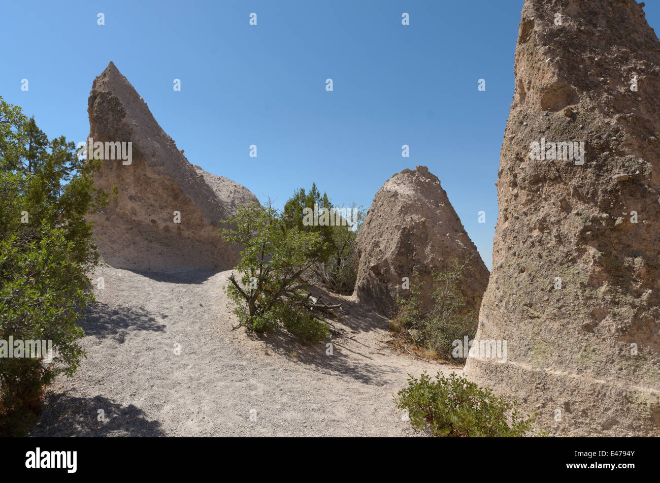 Large rock formations at Kasha-Katuwe Tent Rocks National Monument, New Mexico, USA. Stock Photo