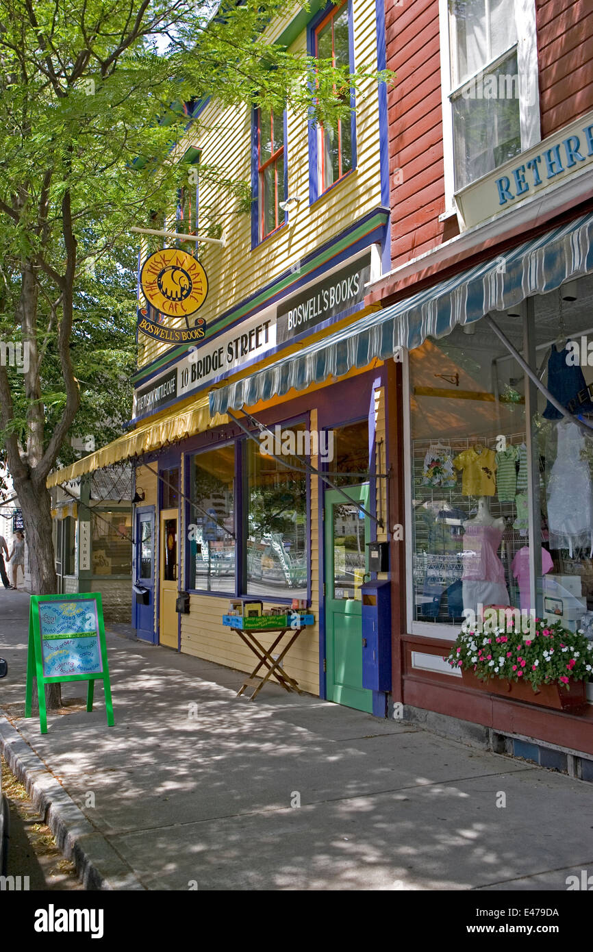 Shops along the main street in Shelburne Falls, MA Stock Photo Alamy