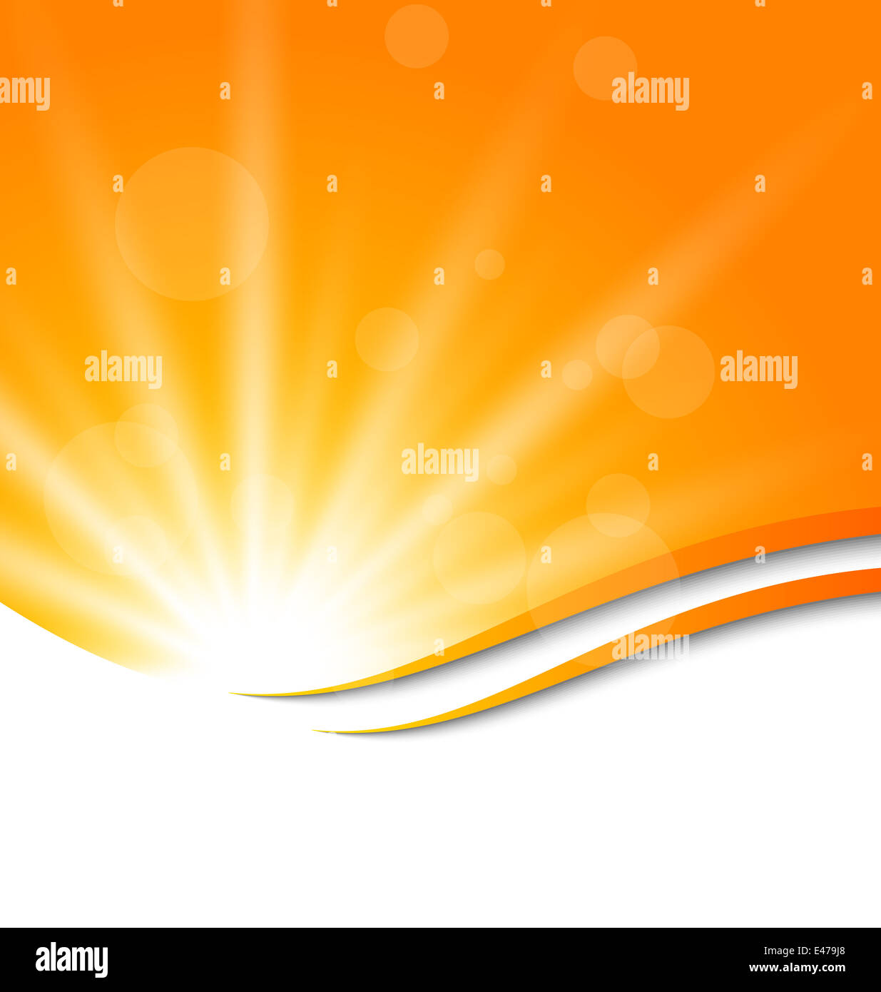 Illustration abstract orange background with sun light rays Stock Photo ...