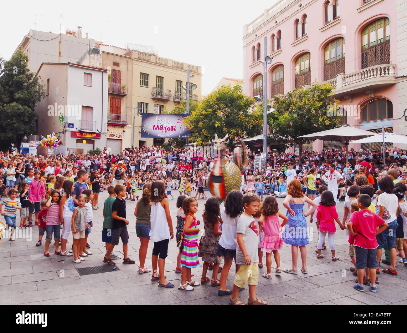 Festa Mayor de Terrassa 2013 - Catalan Party with many Traditional Parades and Shows in Terrassa, Catalonia, Spain. Stock Photo