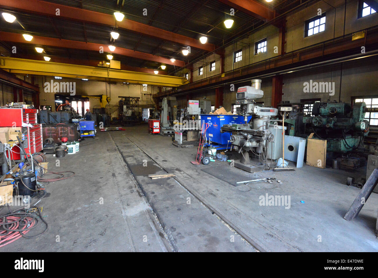 An Engineering workshop at the Durrango/ Silverton Railway. Stock Photo