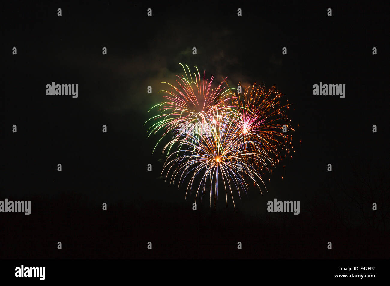 Fireworks over Lincoln, New Hampshire USA Stock Photo Alamy