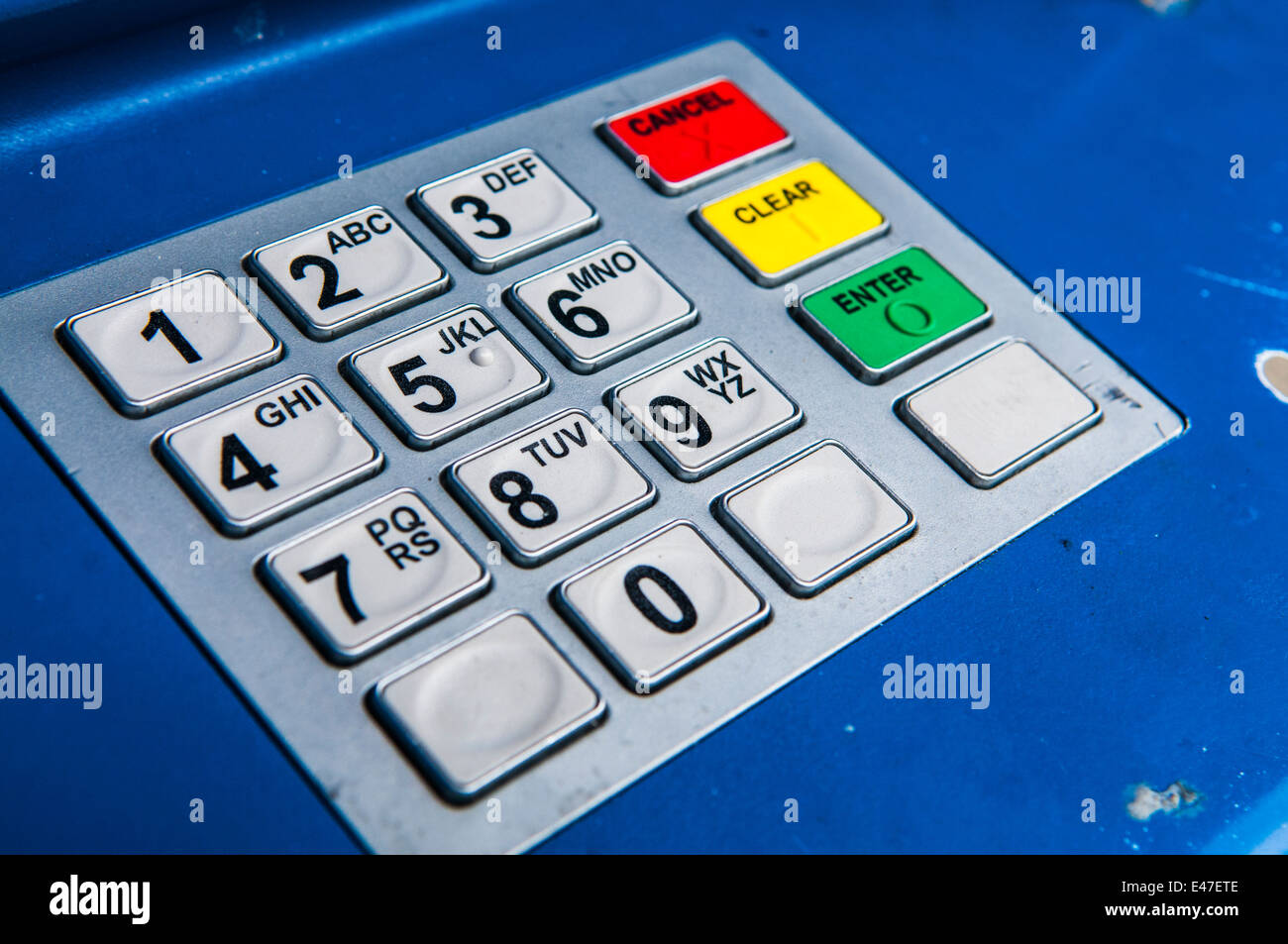 Keypad of a Cash Machine. Stock Photo