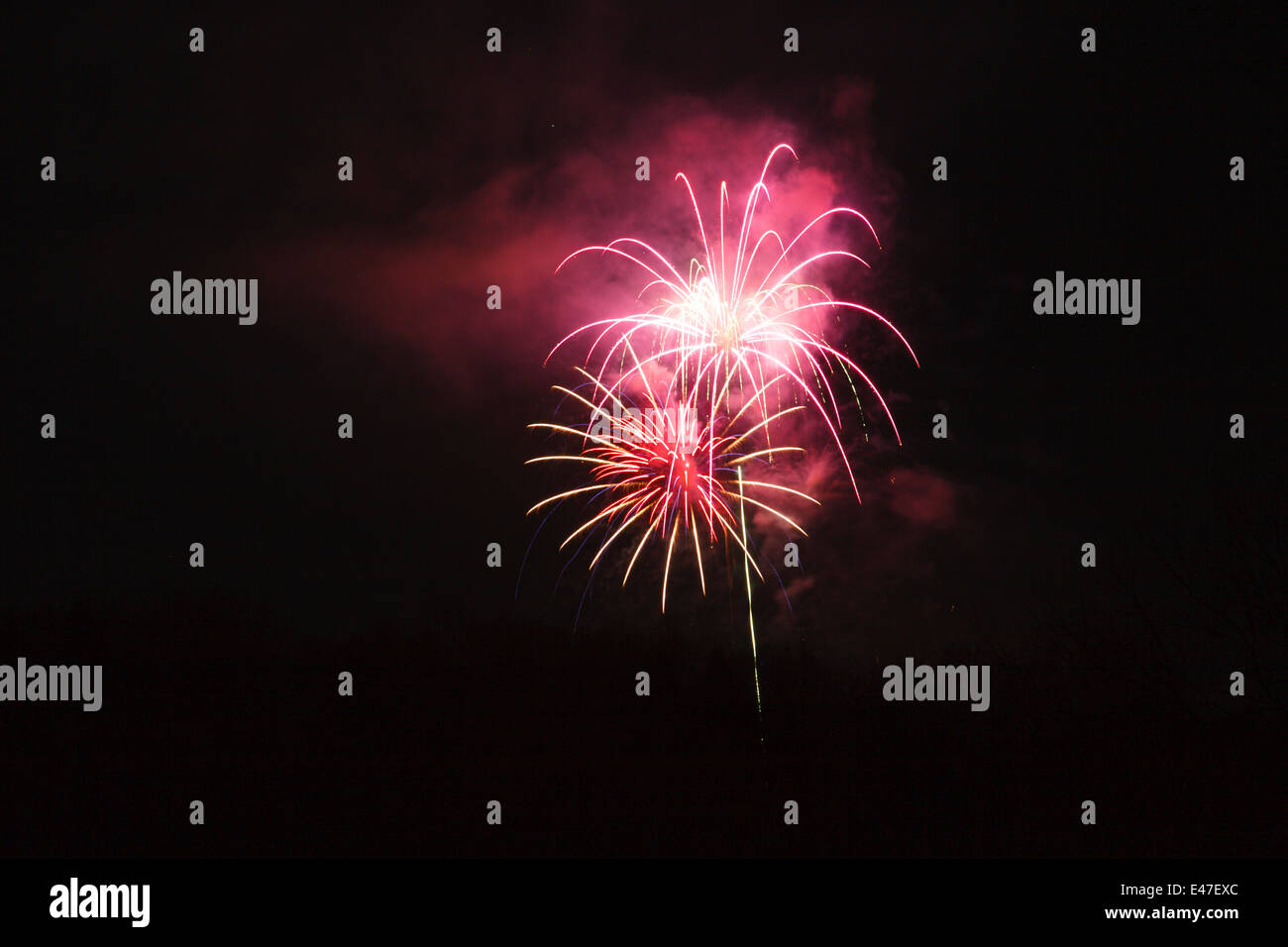 Fireworks over Lincoln, New Hampshire USA Stock Photo Alamy