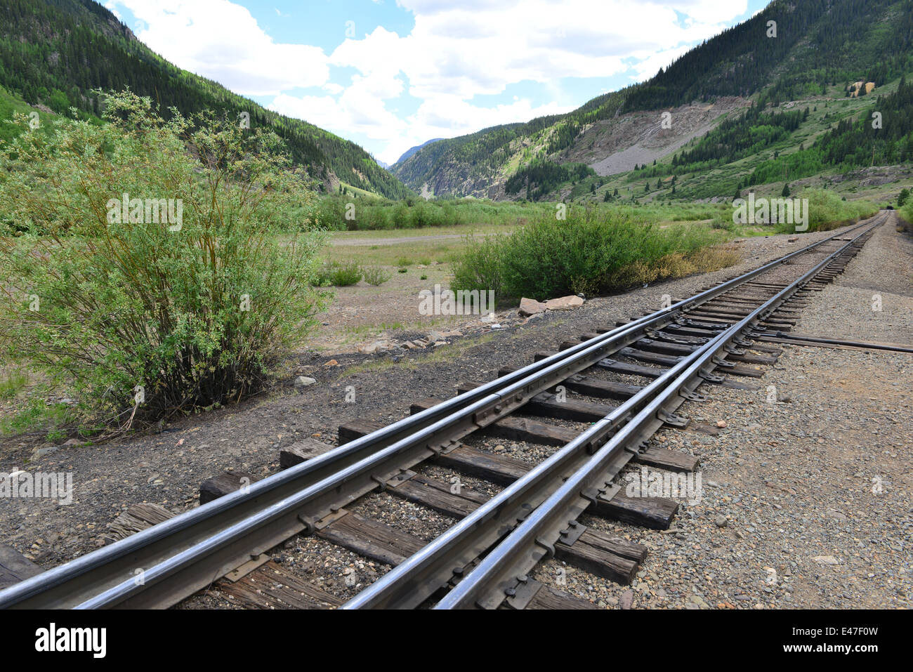 Narrow gauge railway tracks of the Silverton Railway, Colorado Stock ...