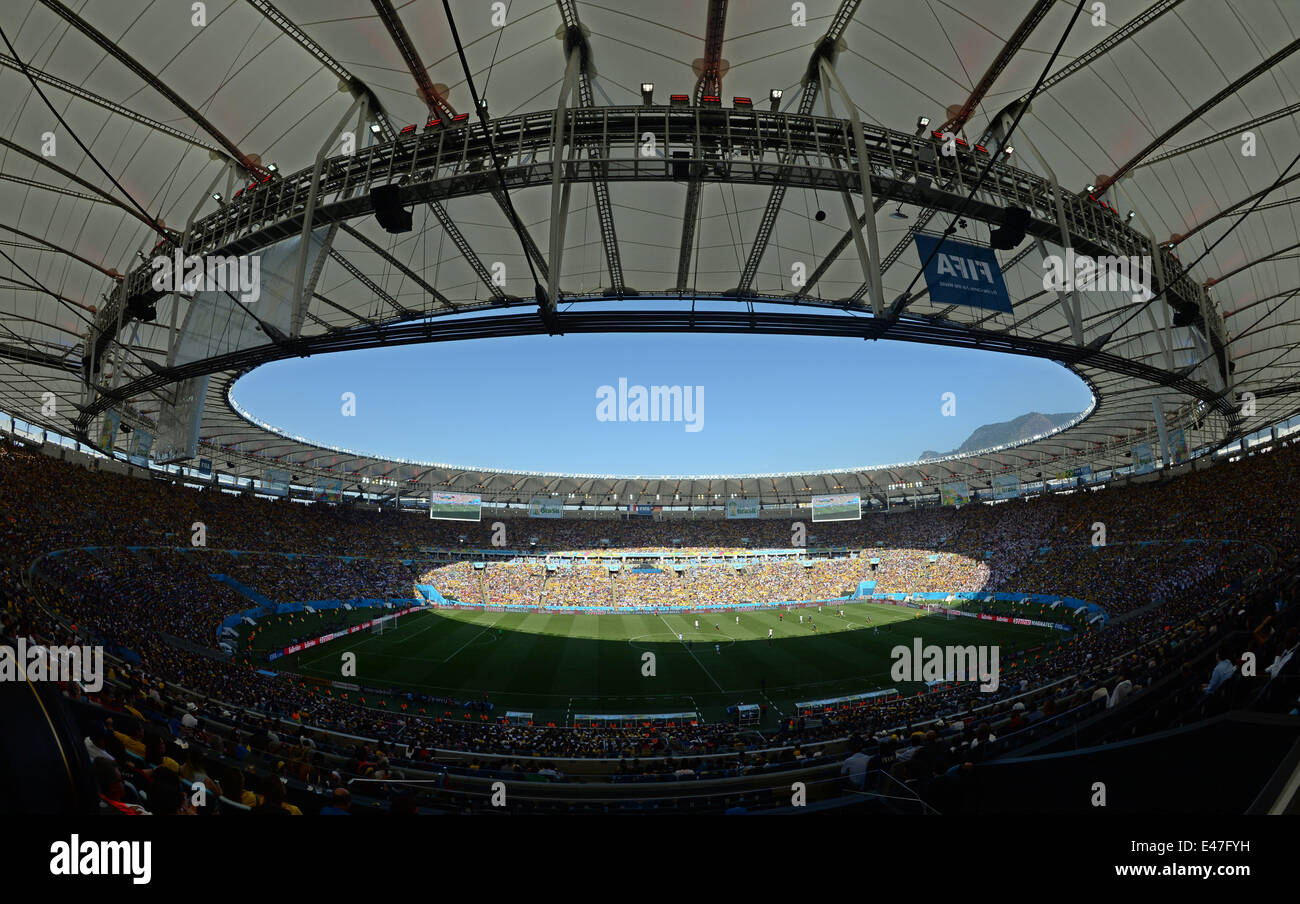 Rio de Janeiro, Brazil. 04th July, 2014. General view of the stadium during the FIFA World Cup 2014 quarter final soccer match between France and Germany at Estadio do Maracana in Rio de Janeiro, Brazil, 04 July 2014. Photo: Marcus Brandt/dpa/Alamy Live News Stock Photo