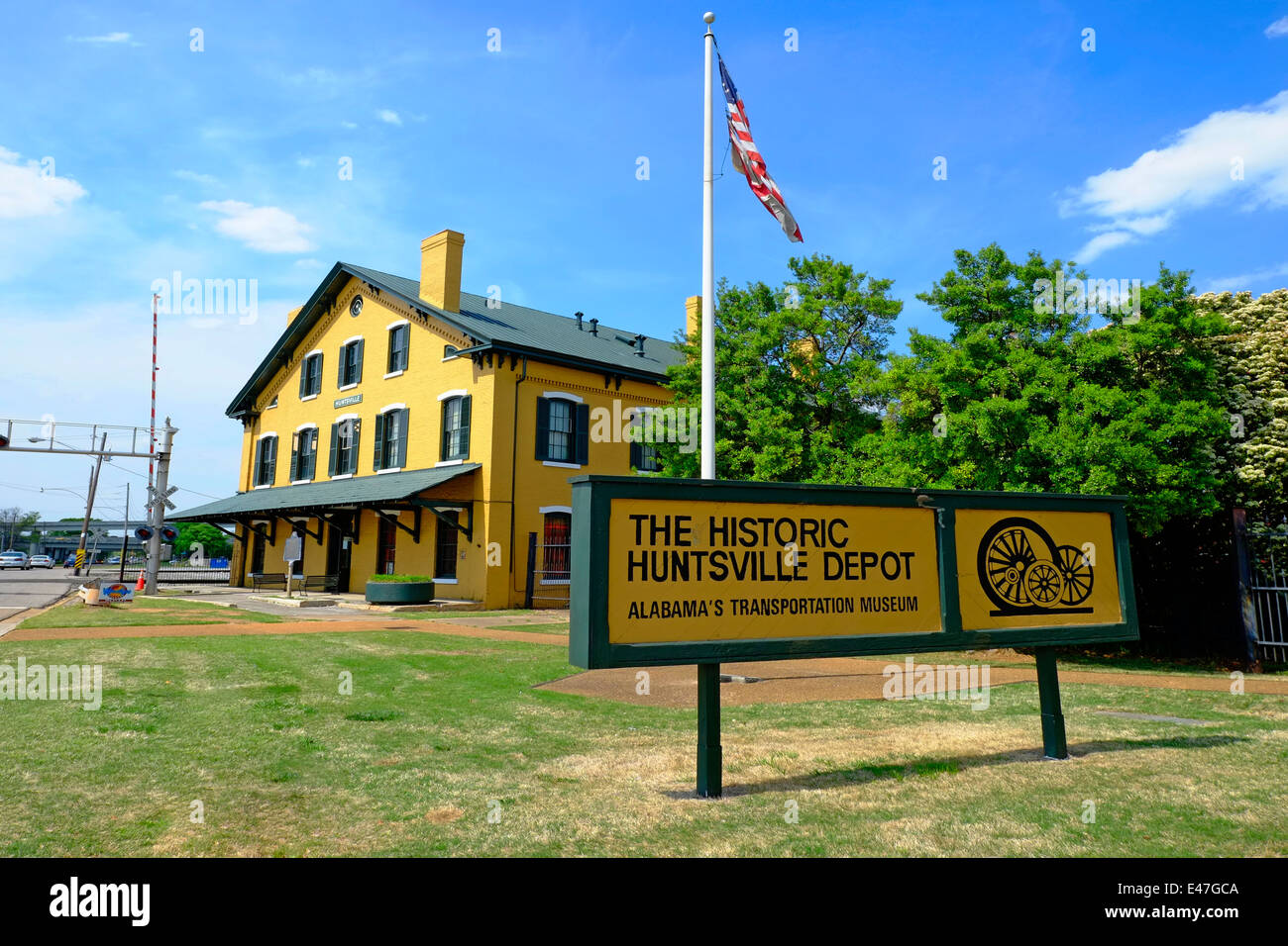 Historic Passenger Train Depot Huntsville Alabama AL US USA Stock Photo