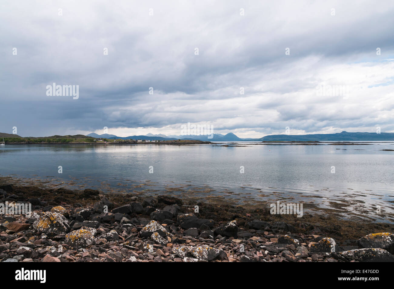 Looking towards the isles of Raasay and Skye across the Inner Sound Stock Photo