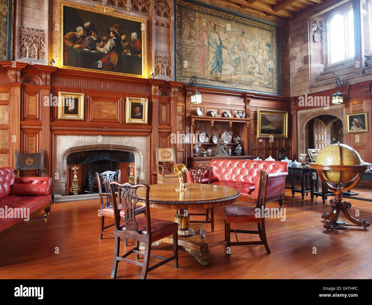 The Cross Hall at Bamburgh Castle in Northumberland, England Stock Photo