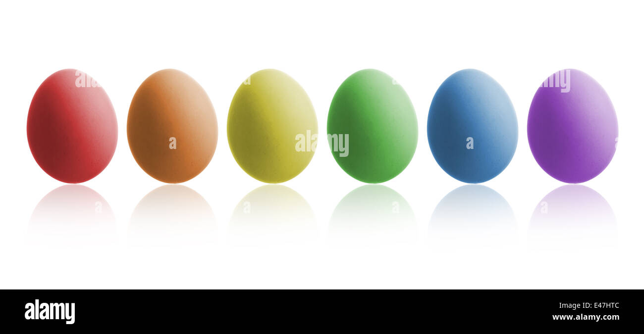 colorful easter eggs isolated on white background Stock Photo - Alamy