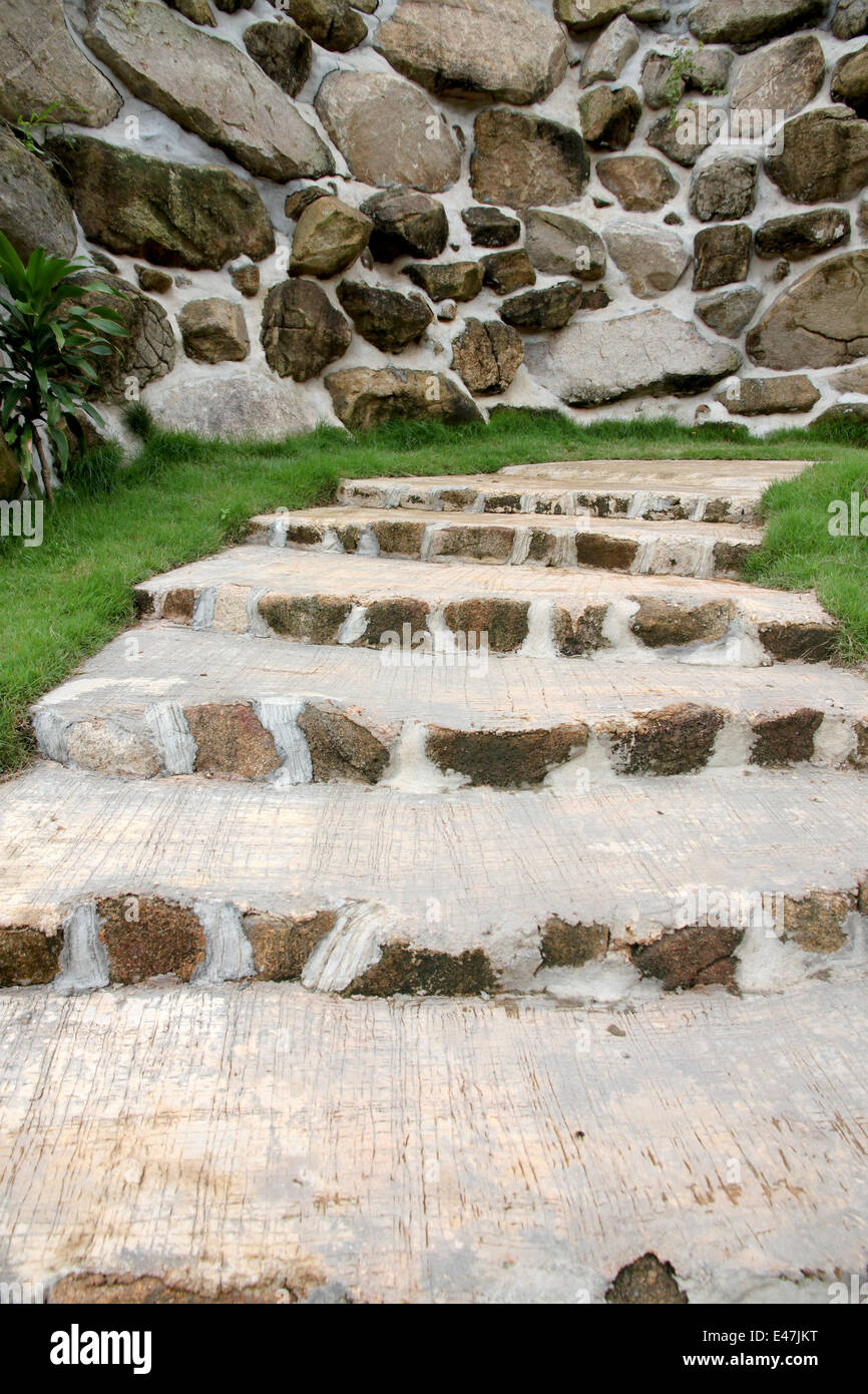 The garden walkways with stone. Stock Photo