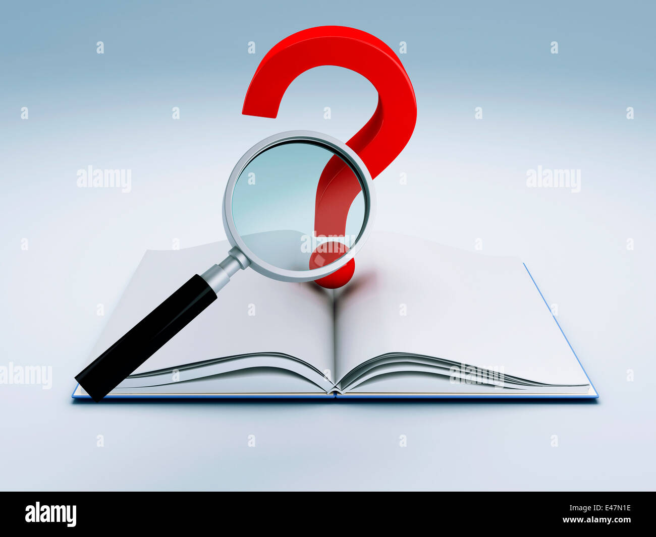 Open book question mark 3d hi-res stock photography and images - Alamy