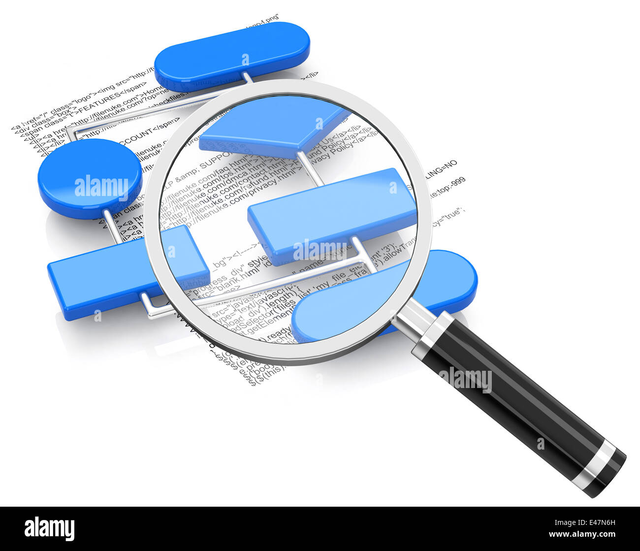 the flow chart analysis Stock Photo