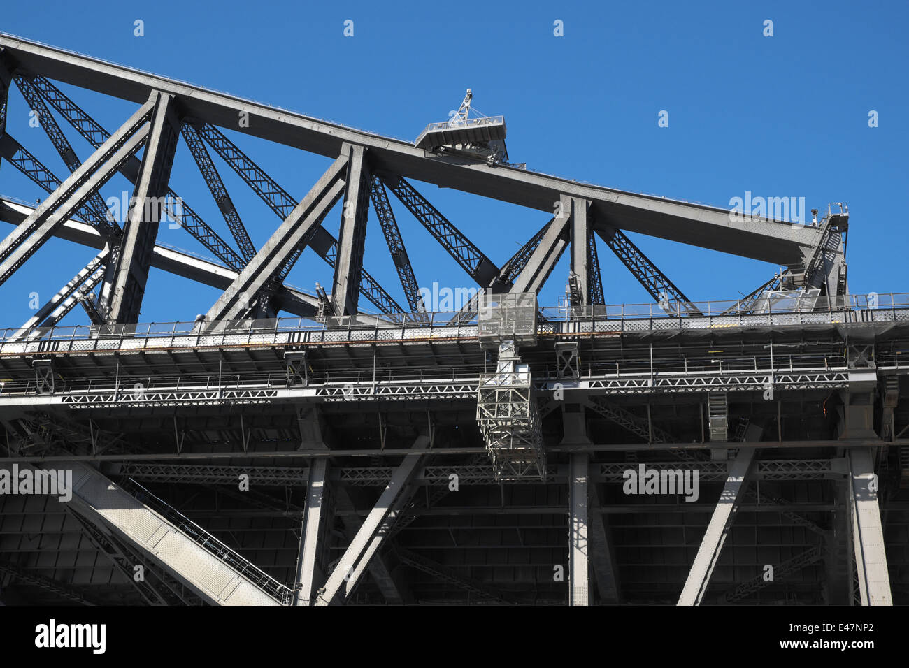 looking north along sydney harbour bridge in winter,sydney,australia Stock Photo