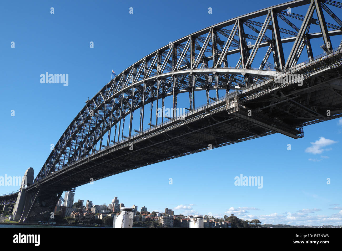 looking north along sydney harbour bridge in winter,sydney,australia Stock Photo