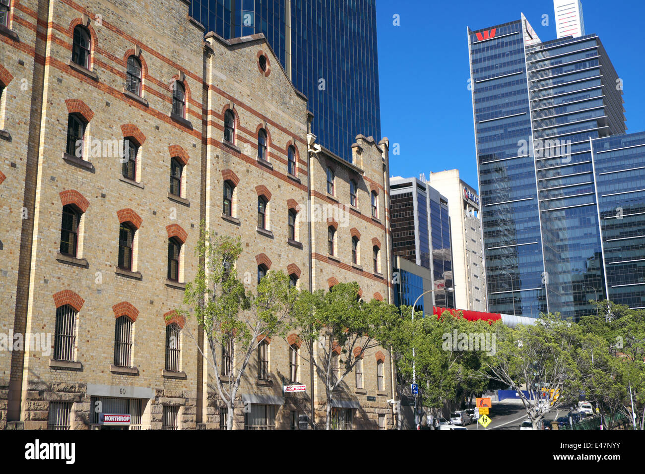 old and new office buildings in Sydney city centre, viewed from Hickson road,Sydney,australia Stock Photo