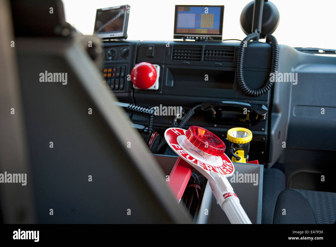 Fire Engine Route Navigation in a fire engine hi-res stock photography and images - Alamy