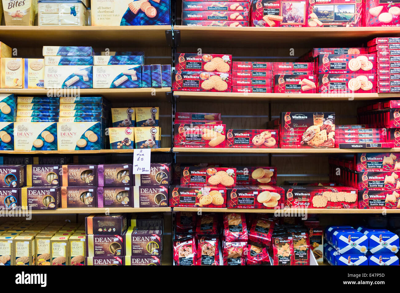Traditional Scottish food products shortbread and oat biscuits for sale in James Pringle