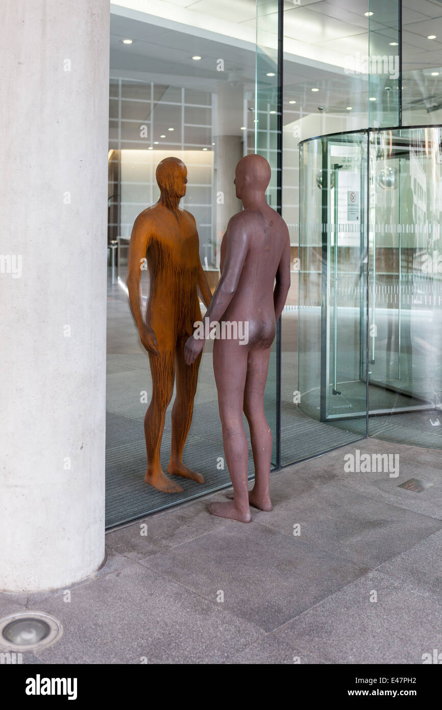 Reflection, a sculpture by the famous Antony Gormley, can be seen at 350 Euston Road, London. Stock Photo