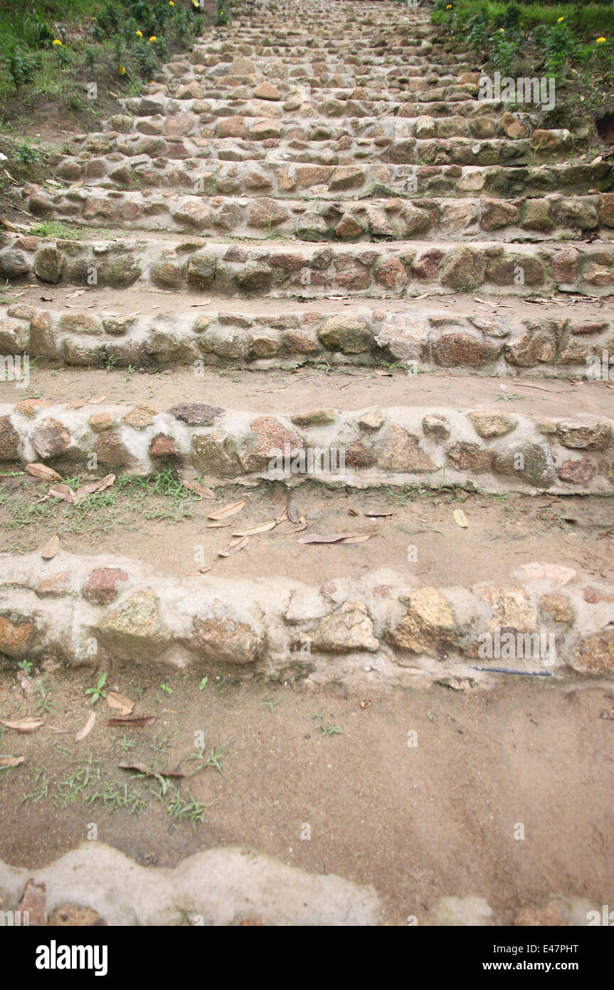 The Stairs to walking up the mountain Stock Photo - Alamy
