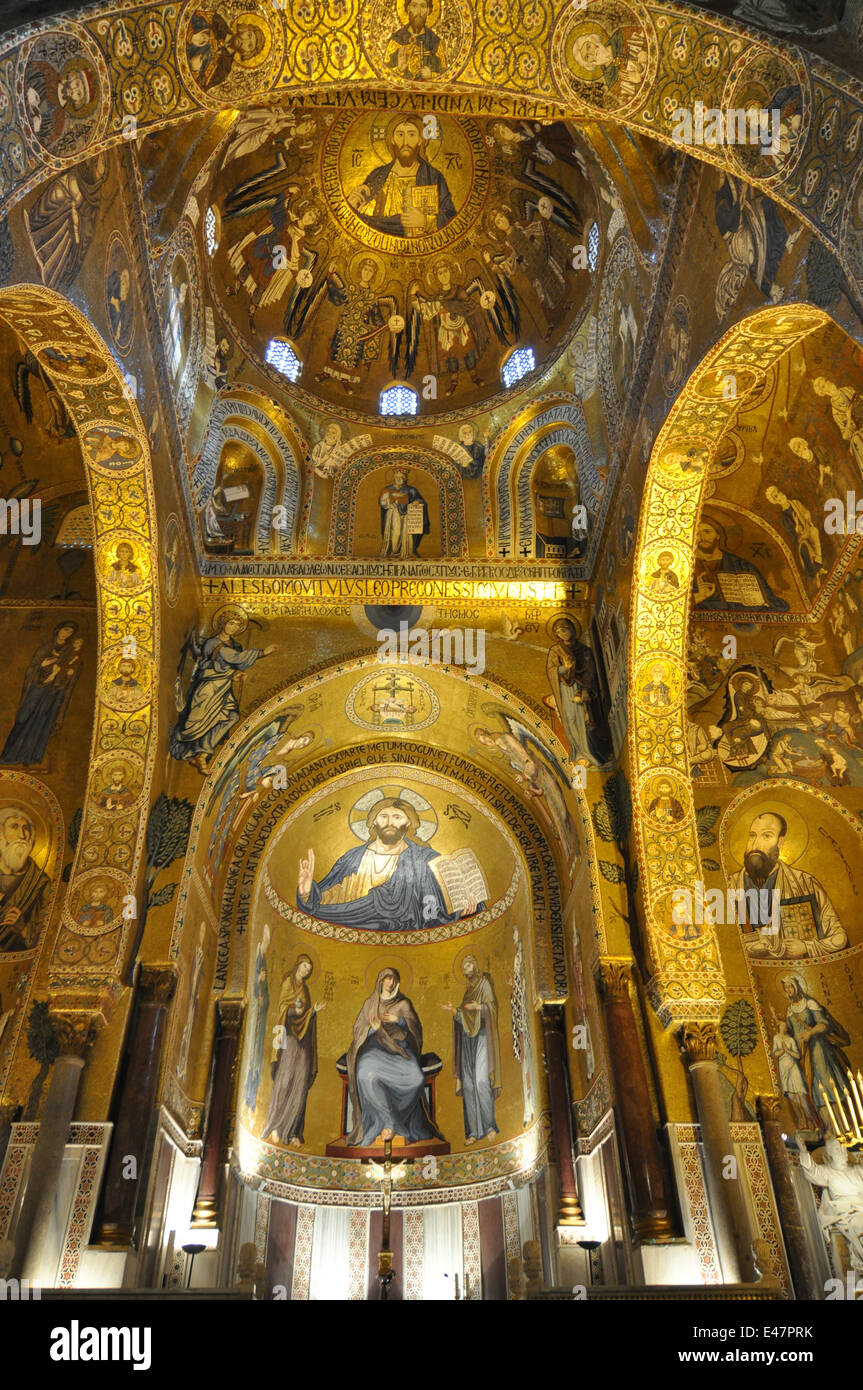 Palazzo dei Normanni, Cappella Palatina, Palermo, Sicily, Italy, Europe Stock Photo