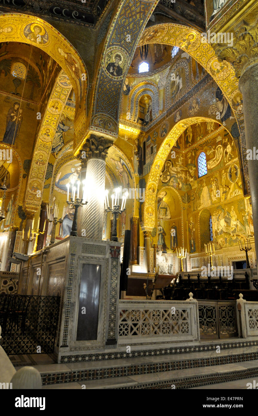 Palazzo dei Normanni, Cappella Palatina, Palermo, Sicily, Italy, Europe Stock Photo