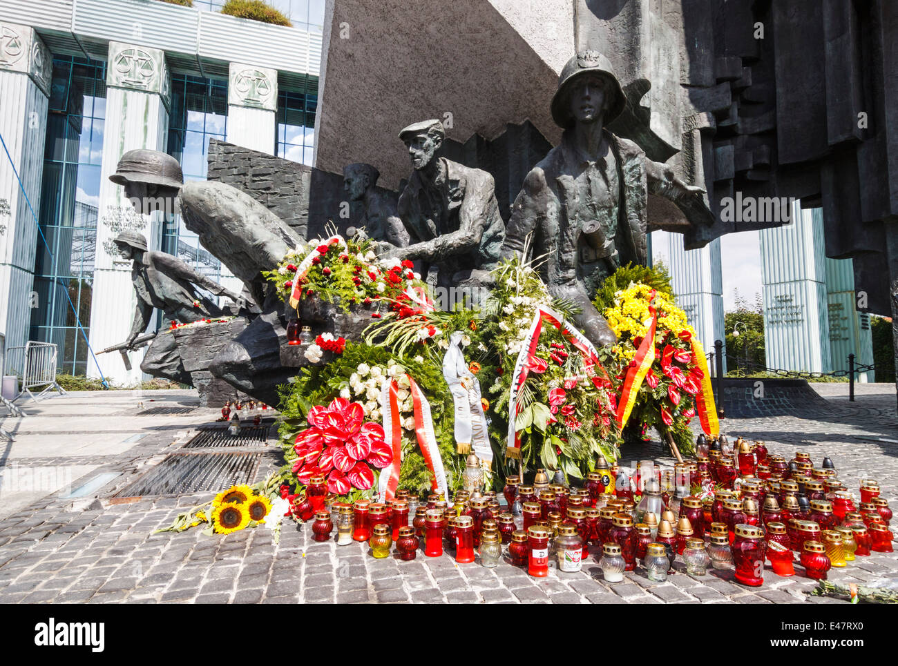 1944 Warsaw Uprising Monument on Warsaw uprising Remembrance Day. Warsaw, Poland. Stock Photo