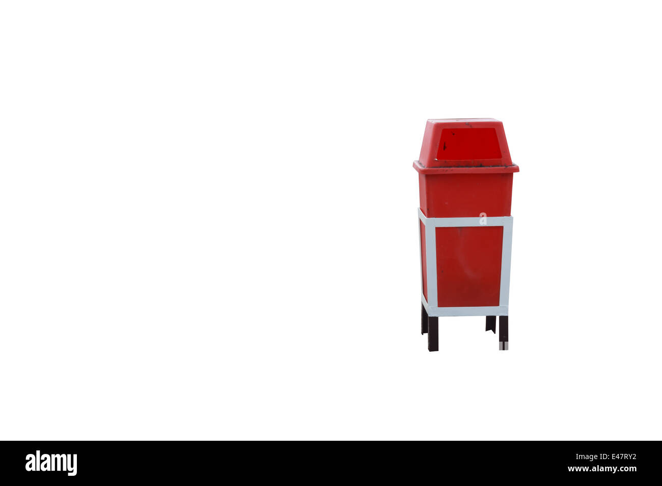 Bin red on white background. Stock Photo