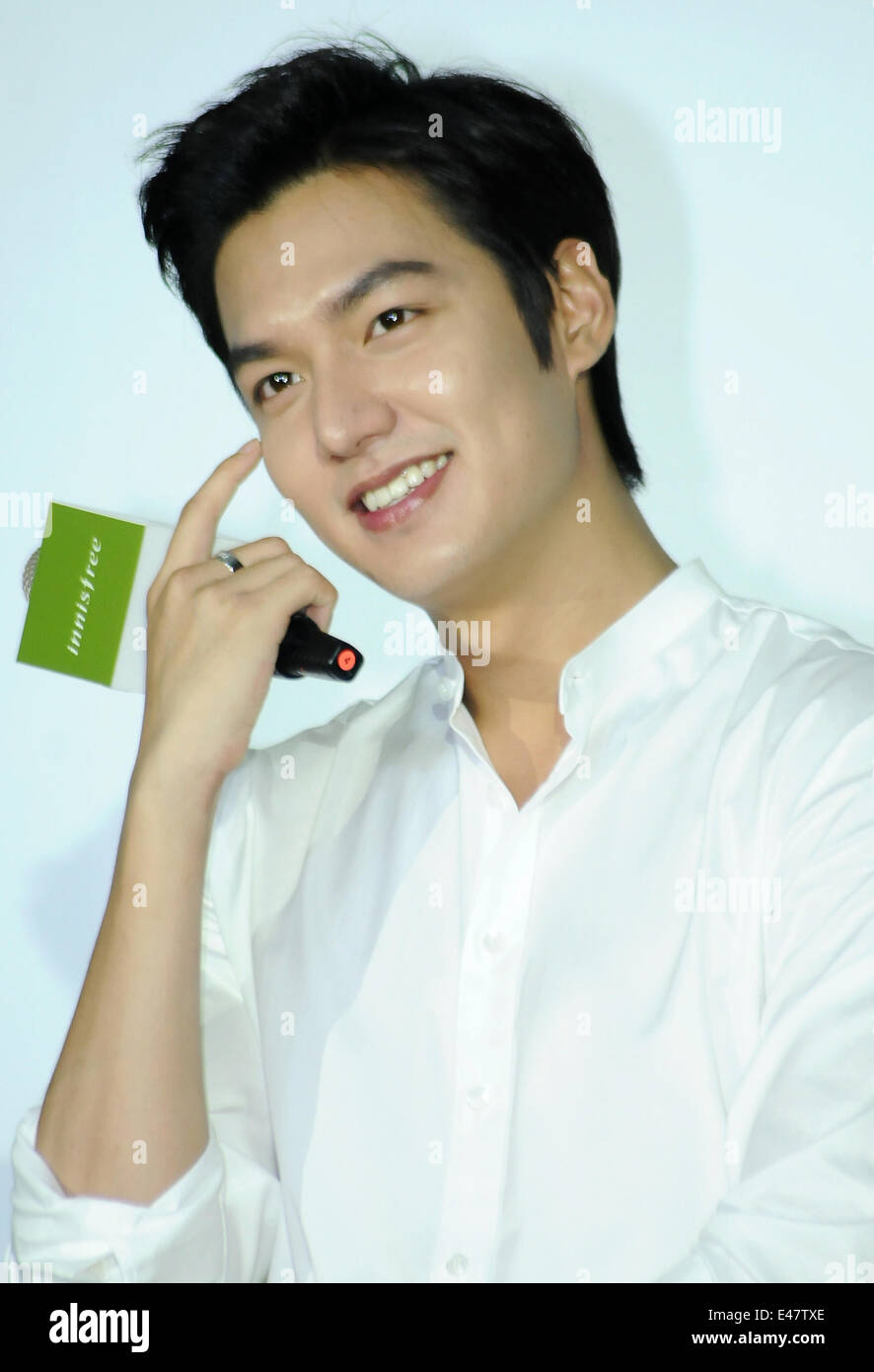 Taipei. 5th July, 2014. South Korean actor Lee Min-ho attends a press conference in Taipei, southeast China's Taiwan, July 4, 2014. © Xinhua/Alamy Live News Stock Photo
