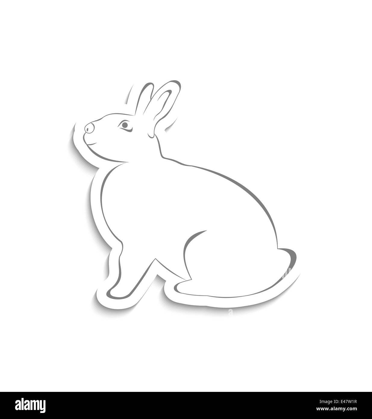 Illustration Easter greeting rabbit isolated on white background ...